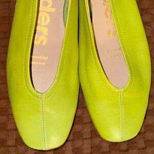 Green Ballet Flats 100% Leather